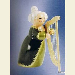 Musician (lady) with Harp  -  sitting  -  5cm / 2 inch